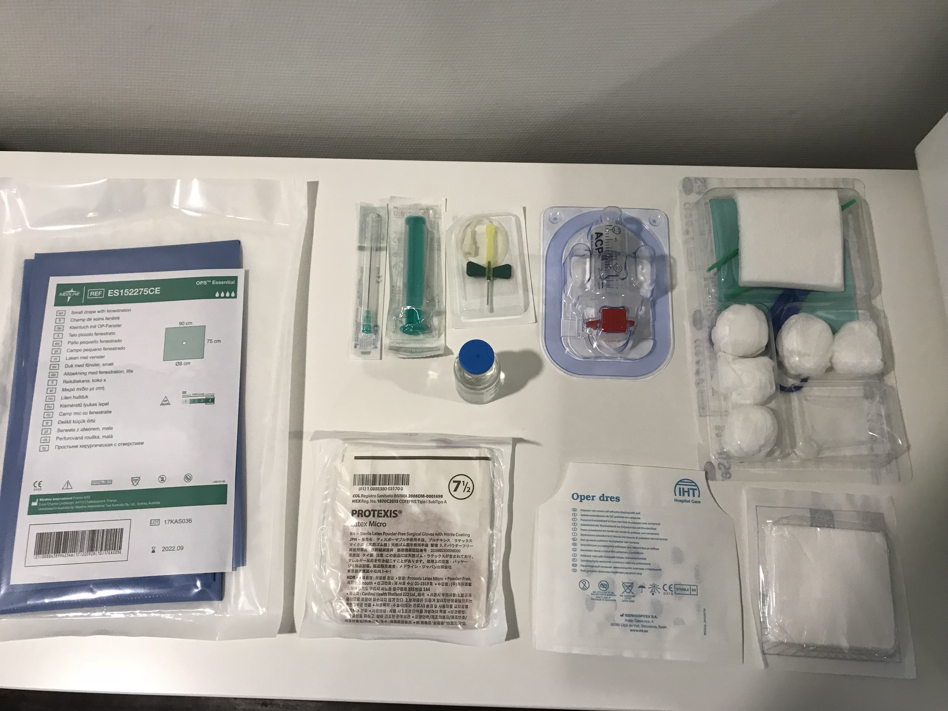 Matériel médical utilisé pour les injections de PRP du genou